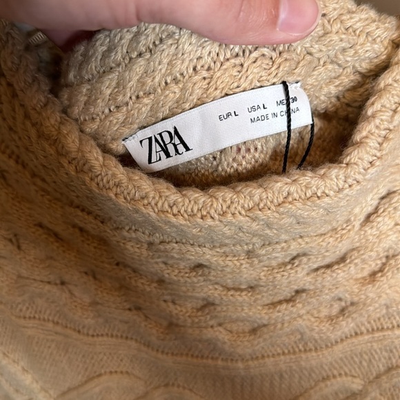 Zara MIXED WOVEN KNIT SWEATER DRESS size large - Picture 5 of 7